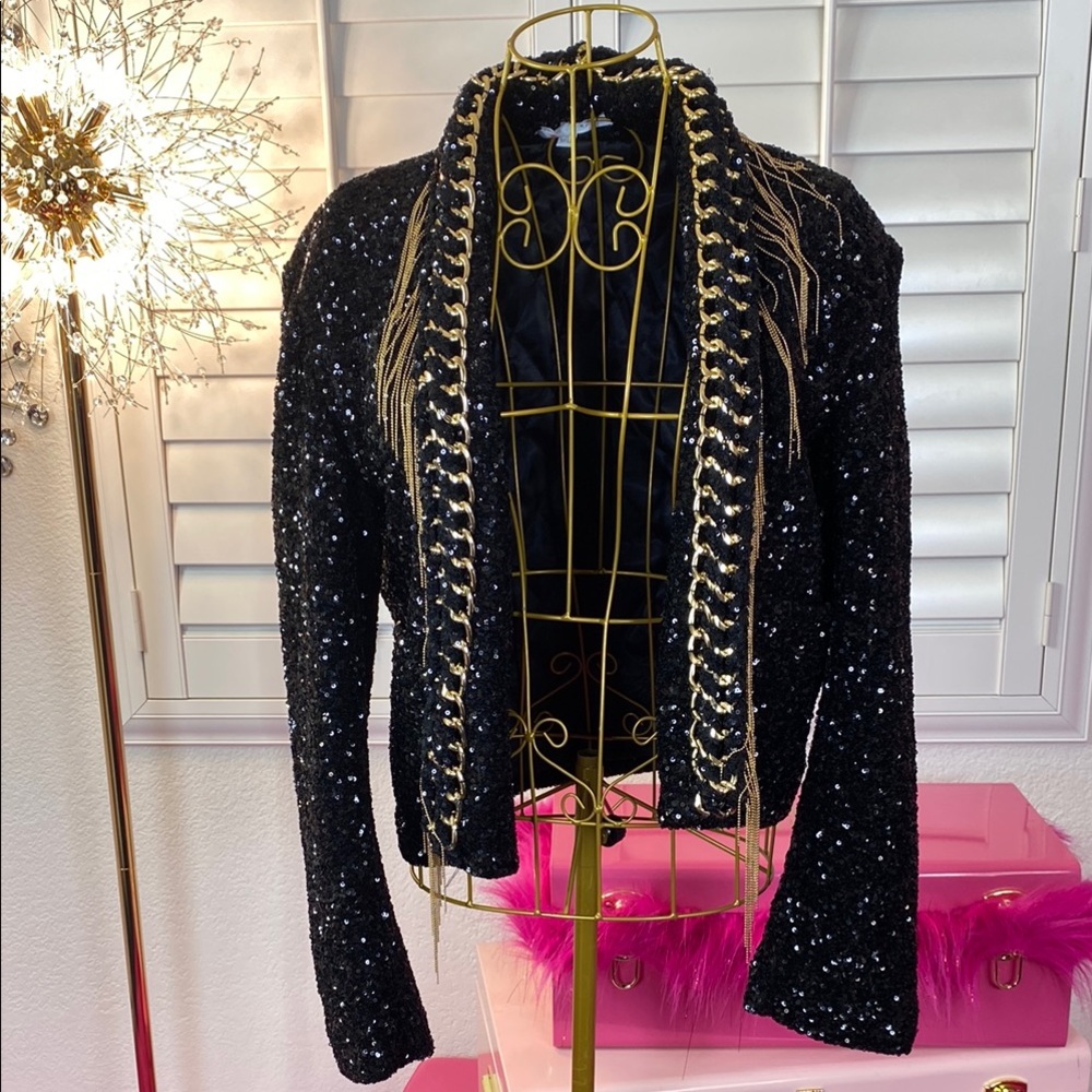 Golden Command Luxe Sequin Blazer — I SEE Y Q’OUTURE Exclusive